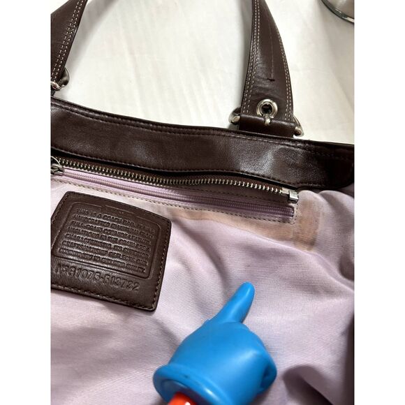 Coach Brown Leather Soho Tote Shoulder Bag and Bifold Signature Wallet Set - Picture 13 of 16